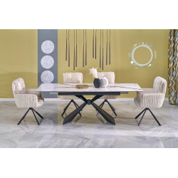 Elegancki rozkładany stół Lucino biały marmur