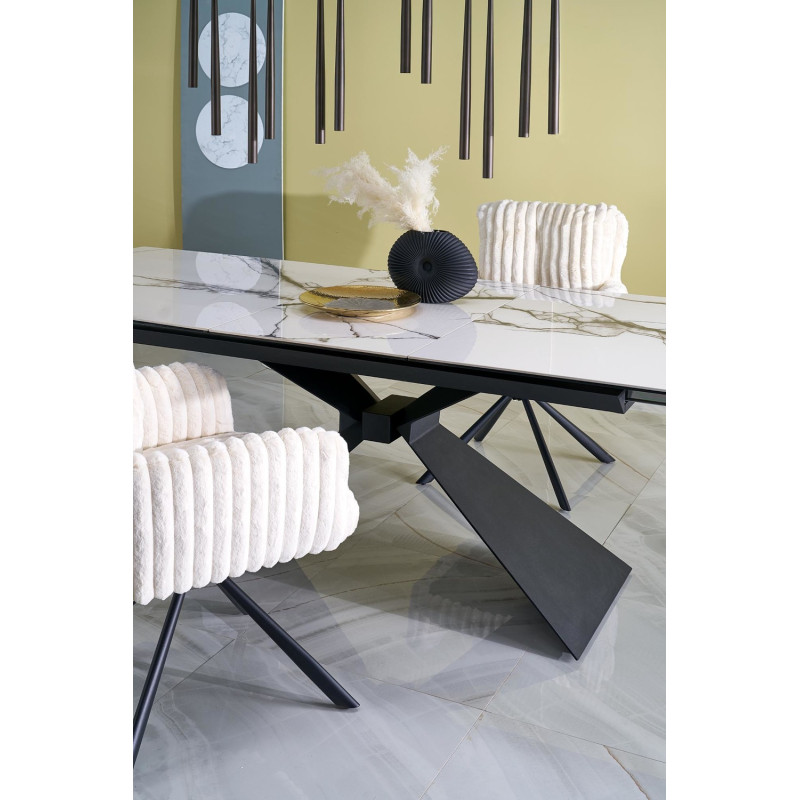 Elegancki rozkładany stół Lucino biały marmur