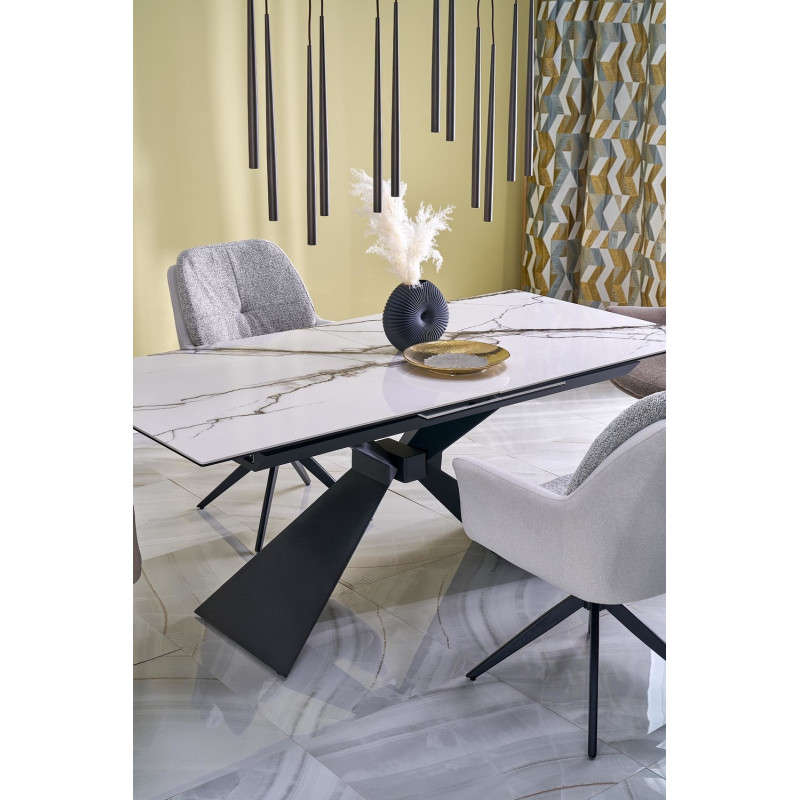 Elegancki rozkładany stół Lucino biały marmur
