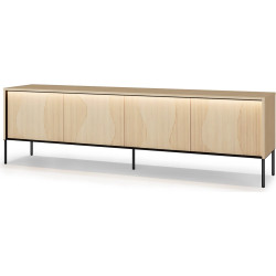 Szafka RTV czterodrzwiowa FW-05 Flow Dąb Vincenza Bielona/Czarny Lenart