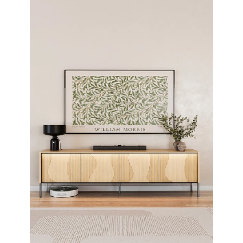 Szafka RTV czterodrzwiowa FW-05 Flow Dąb Vincenza Bielona/Czarny Lenart