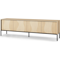 Szafka RTV czterodrzwiowa FW-05 Flow Dąb Vincenza Bielona/Czarny Lenart