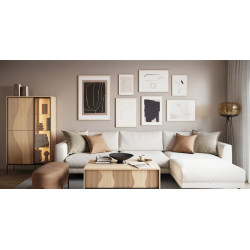 Szafka RTV czterodrzwiowa FW-05 Flow Dąb Vincenza Bielona/Czarny Lenart