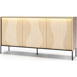 Komoda trzydrzwiowa FW-03 Flow Dąb Vincenza Bielona/Czarny Lenart