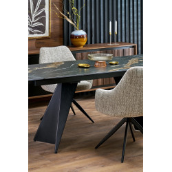 Rozkładany stół Armano czarny marmur/czarny