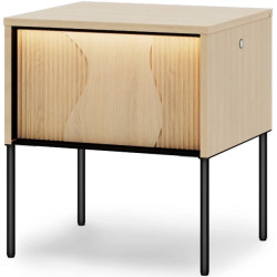 Szafka nocna z oświetleniem FW-07 Flow Dąb Vincenza Bielona/Czarny Lenart