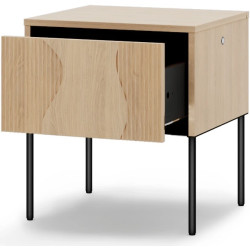 Szafka nocna z oświetleniem FW-07 Flow Dąb Vincenza Bielona/Czarny Lenart