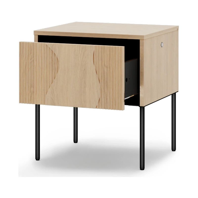 Szafka nocna z oświetleniem FW-07 Flow Dąb Vincenza Bielona/Czarny Lenart