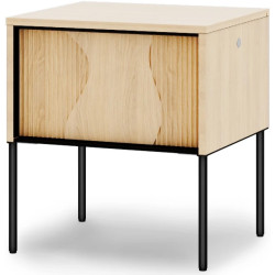 Szafka nocna z oświetleniem FW-07 Flow Dąb Vincenza Bielona/Czarny Lenart