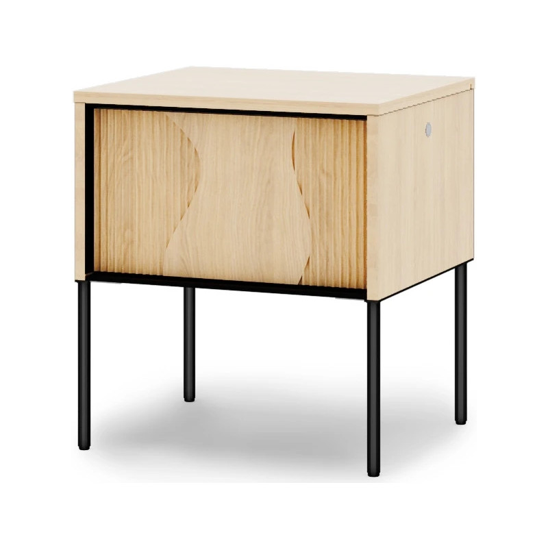 Szafka nocna z oświetleniem FW-07 Flow Dąb Vincenza Bielona/Czarny Lenart