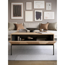 Stolik kawowy FW-06 Flow Dąb Vincenza Bielona/Czarny Lenart