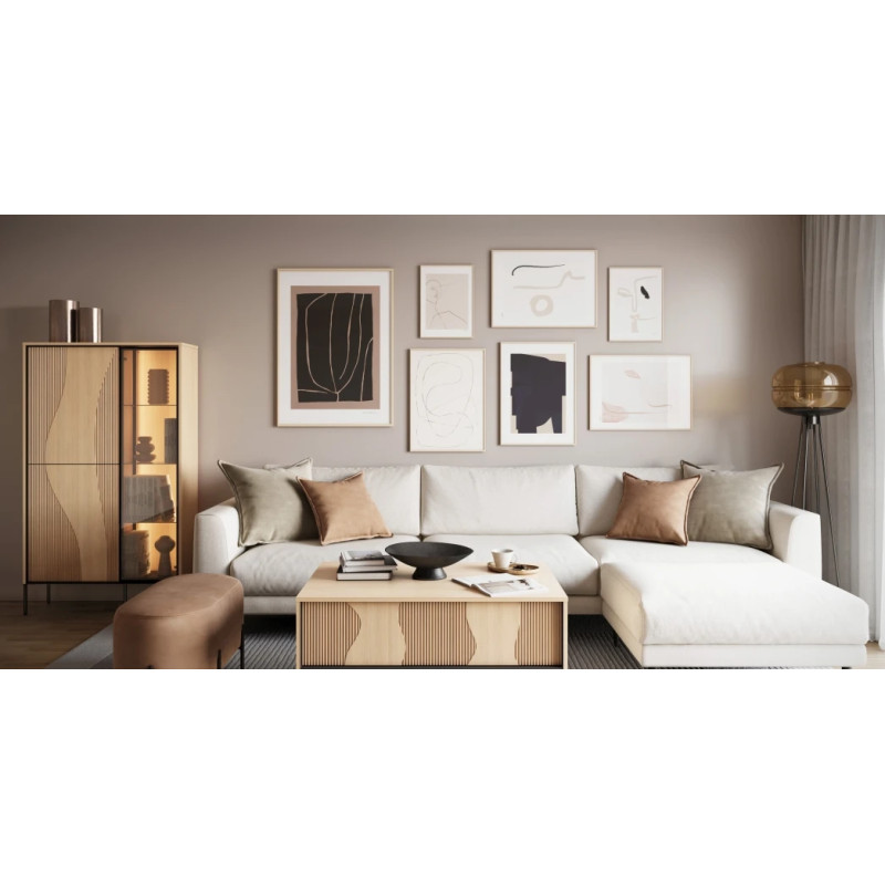 Stolik kawowy FW-06 Flow Dąb Vincenza Bielona/Czarny Lenart