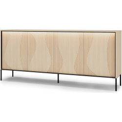 Komoda czterodrzwiowa FW-04 Flow Dąb Vincenza Bielona/Czarny Lenart