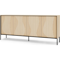 Komoda czterodrzwiowa FW-04 Flow Dąb Vincenza Bielona/Czarny Lenart