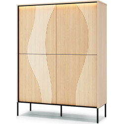 Komoda czterodrzwiowa FW-02 Flow Dąb Vincenza Bielona/Czarny Lenart