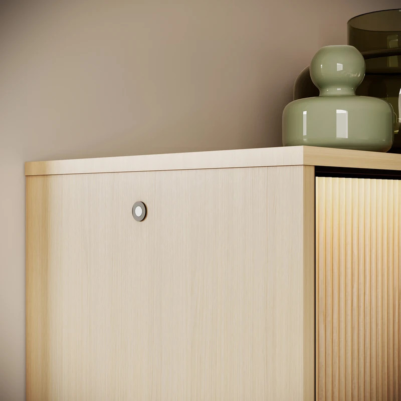 Komoda czterodrzwiowa FW-02 Flow Dąb Vincenza Bielona/Czarny Lenart