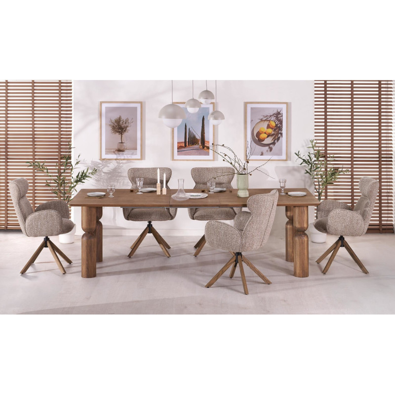 Rozkładany stół Meltonia jasny orzech