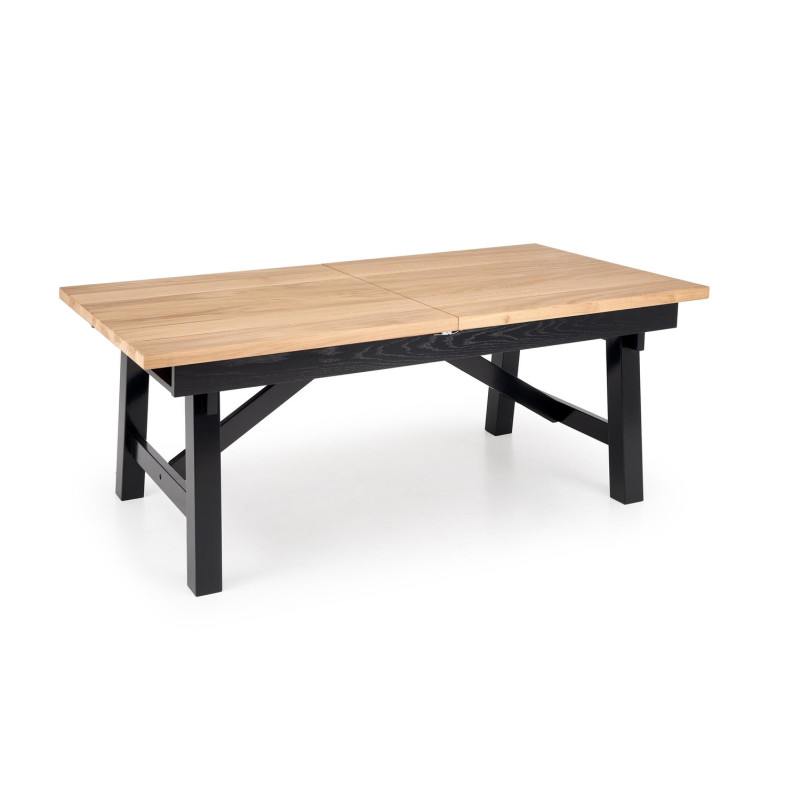 Rozkładany stół FIESTANO dąb naturalny/czarny