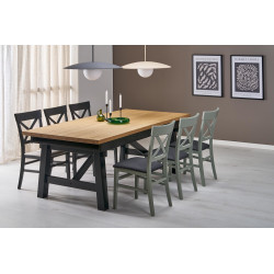 Rozkładany stół FIESTANO dąb naturalny/czarny