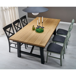 Rozkładany stół FIESTANO dąb naturalny/czarny