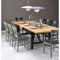 Rozkładany stół FIESTANO dąb naturalny/czarny