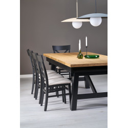 Rozkładany stół FIESTANO dąb naturalny/czarny