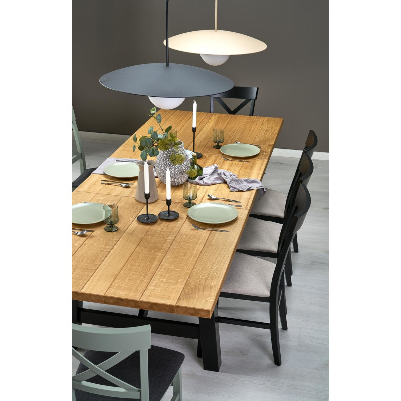 Rozkładany stół FIESTANO dąb naturalny/czarny