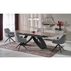 Rozkładany stół HILARO orzechowy/czarny
