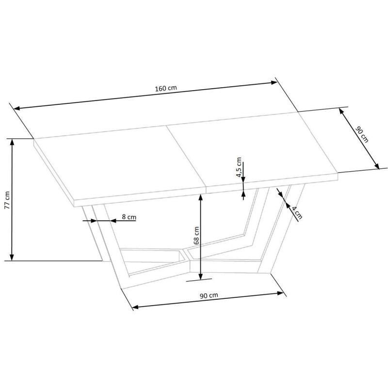 Rozkładany stół MASSIVO 2 dąb naturalny/czarny