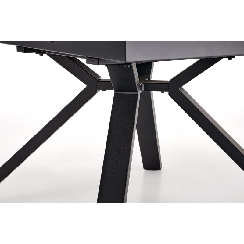 Rozkładany stół VERTIGA biały marmur/czarny