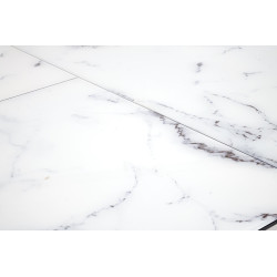 Rozkładany stół VERTIGA biały marmur/czarny