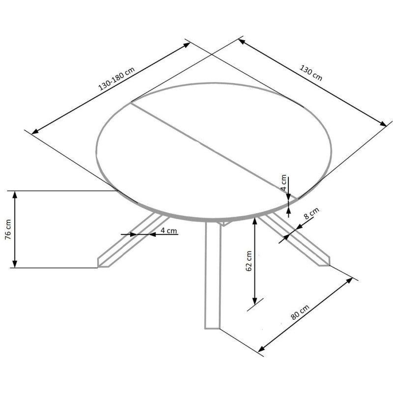 Rozkładany stół VERTIGA biały marmur/czarny