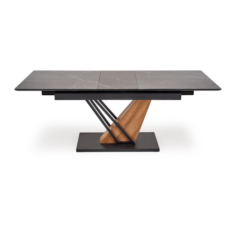 Rozkładany stół VOLANTO 160 czarny marmur/dąb złoty/czarny