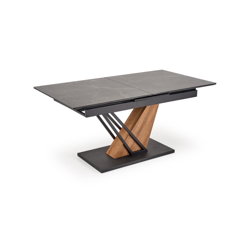 Rozkładany stół VOLANTO 160 czarny marmur/dąb złoty/czarny