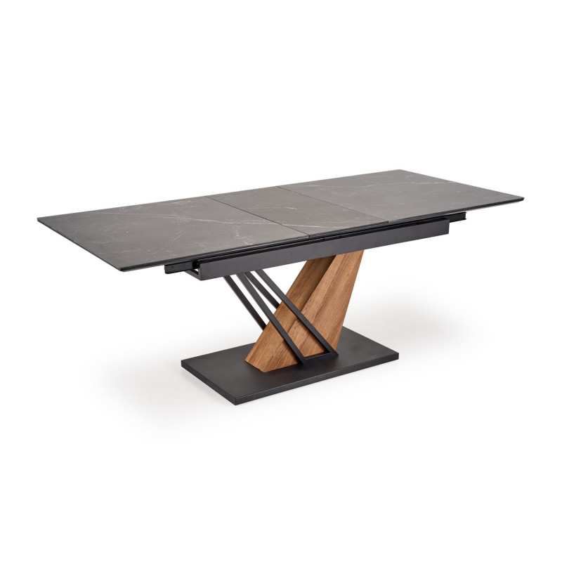 Rozkładany stół VOLANTO 140 czarny marmur/dąb złoty/czarny