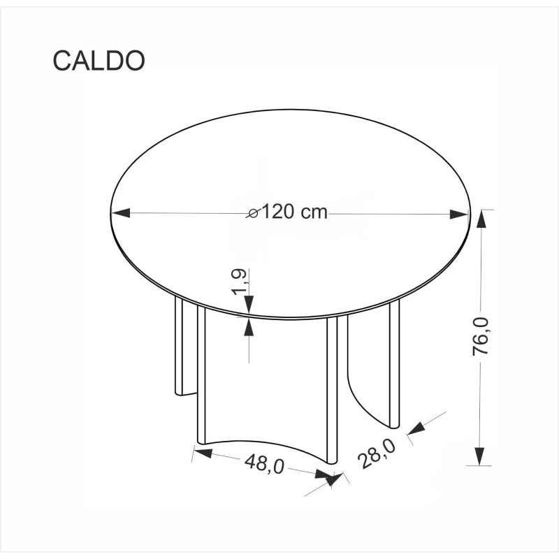 Okrągły stół CALDIO orzechowy