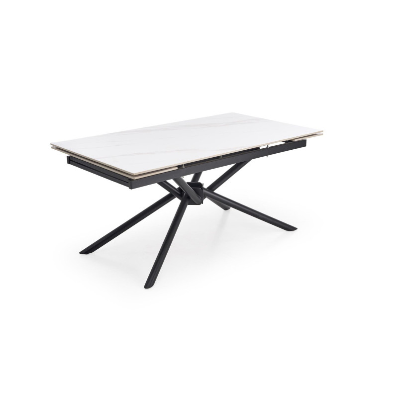 Rozkładany stół VITORINO PLUS biały marmur/czarny