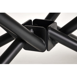 Rozkładany stół VITORINO PLUS biały marmur/czarny