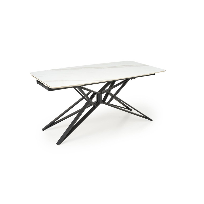 Rozkładany stół ALFREDIO biały marmur/czarny