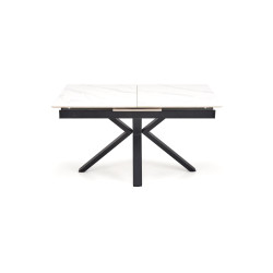 Rozkładany stół PLATANO biały marmur/czarny