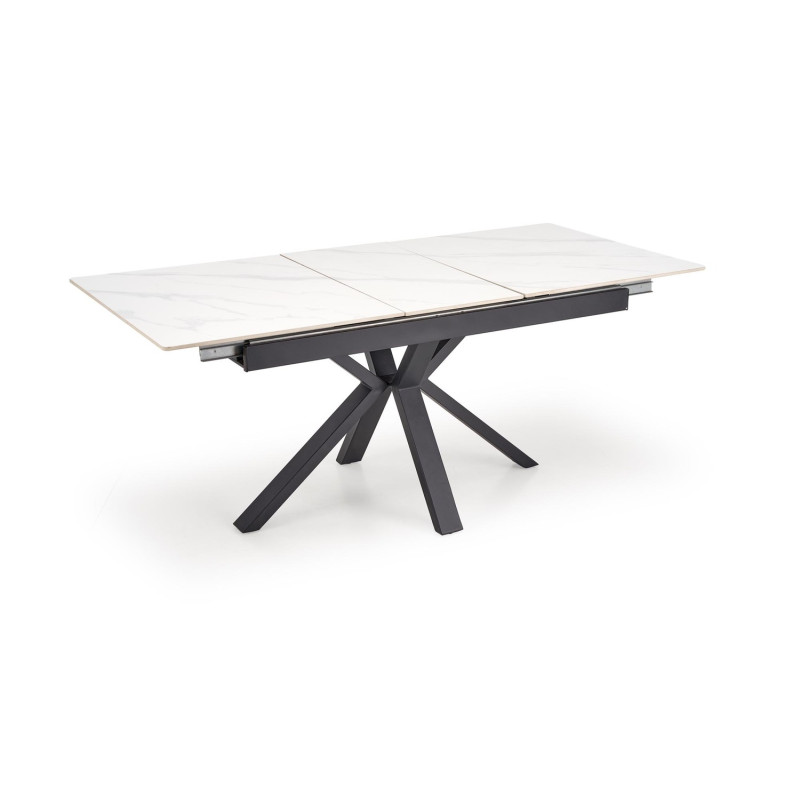 Rozkładany stół PLATANO biały marmur/czarny