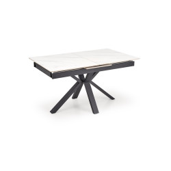 Rozkładany stół PLATANO biały marmur/czarny