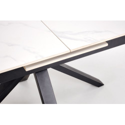 Rozkładany stół PLATANO biały marmur/czarny