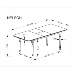 Rozkładany stół NELSONA biały