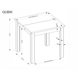 Rozkładany stół QUBIKO dąb artisan/czarny