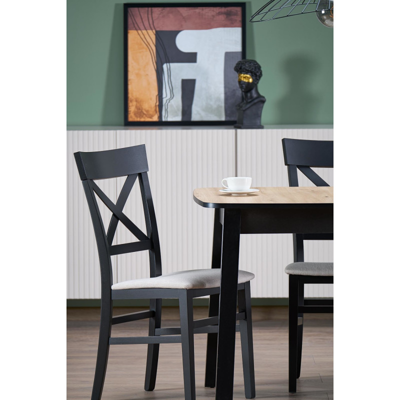 Rozkładany stół BARRILO dąb artisan/czarny