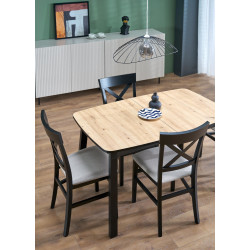 Rozkładany stół BARRILO dąb artisan/czarny