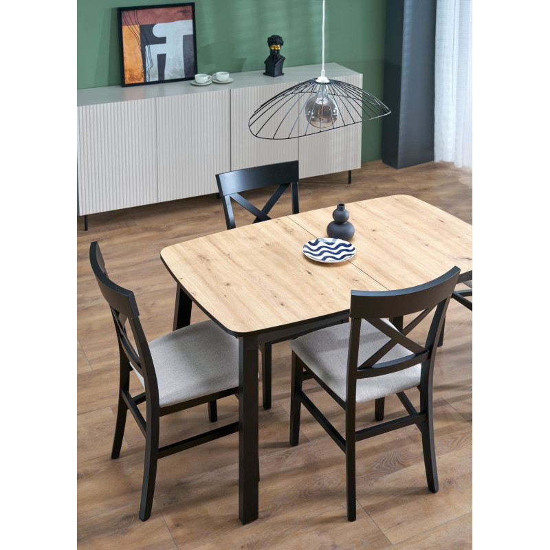 Rozkładany stół BARRILO dąb artisan/czarny