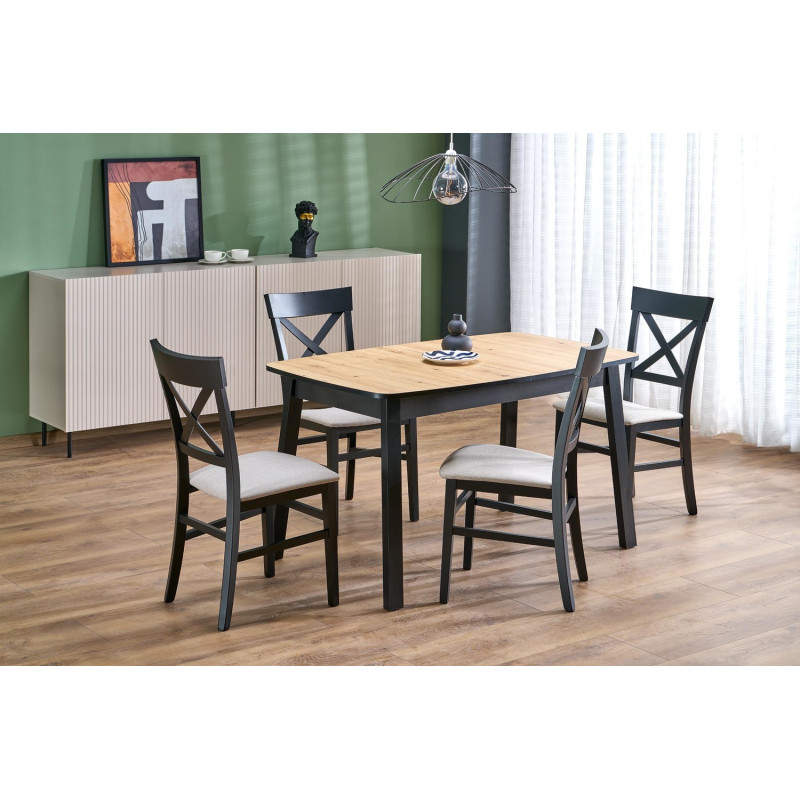 Rozkładany stół BARRILO dąb artisan/czarny