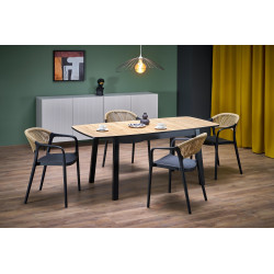 Rozkładany stół BARRILO dąb artisan/czarny